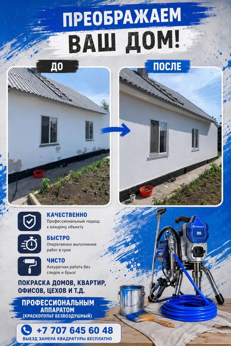 Покраска профессиональным аппаратом
