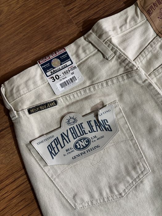 Blugi Replay crem barbati W30 regular fit noi cu eticheta