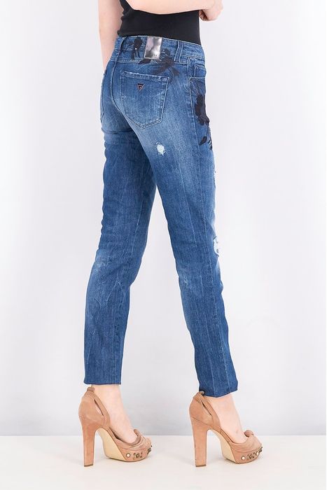 Jeans, blugi skinny cu talie joasa Guess Starlet, albastru, mărimea 24