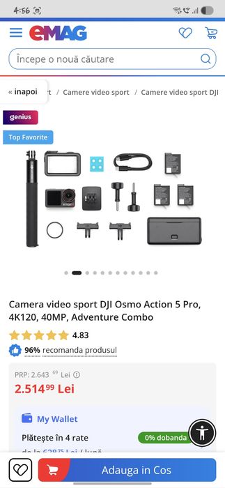 Dji osmo action 5 pro garantie si accesorii