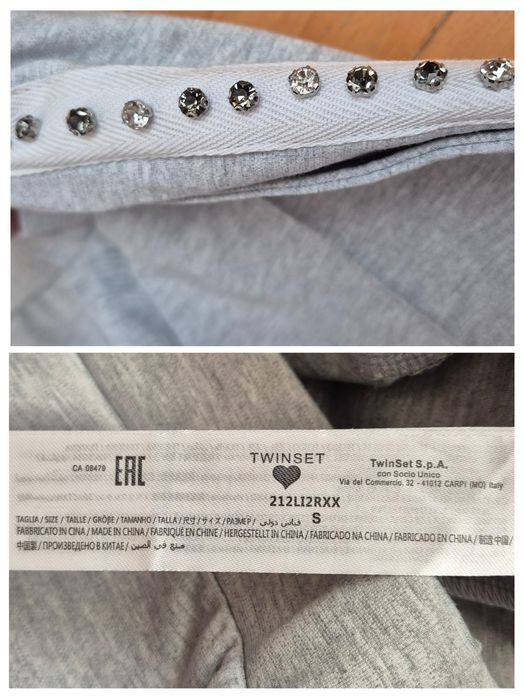 Pantaloni Twinset Milano, Viscoză & Cristale Laterale, Damă - S