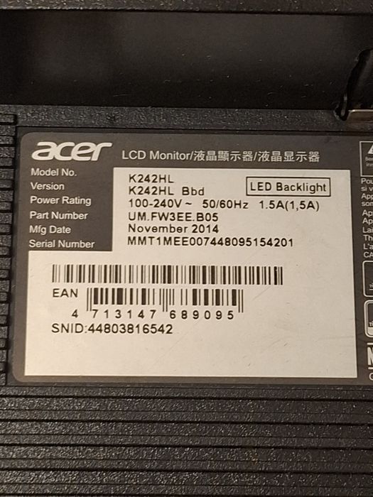 Монитор Acer K242HL