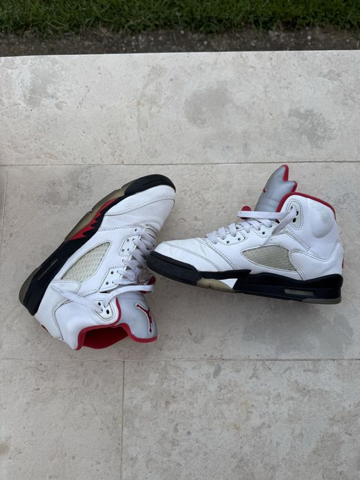Jordan 5 retro white and red