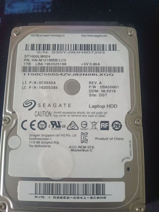HDD 1TB Форм фактор 2.5