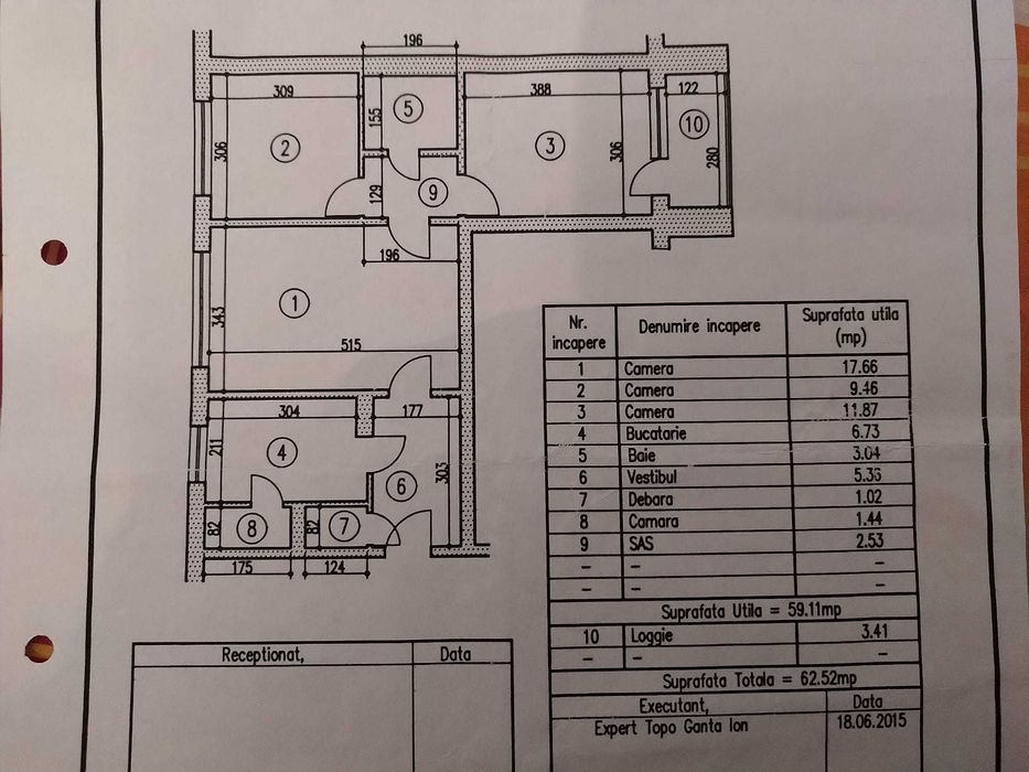 Apartament 3 camere confort 1, Spinis Gazarului Giurgiului