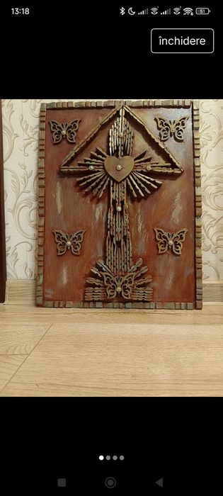 decorațiune de perete - cruce artizanală