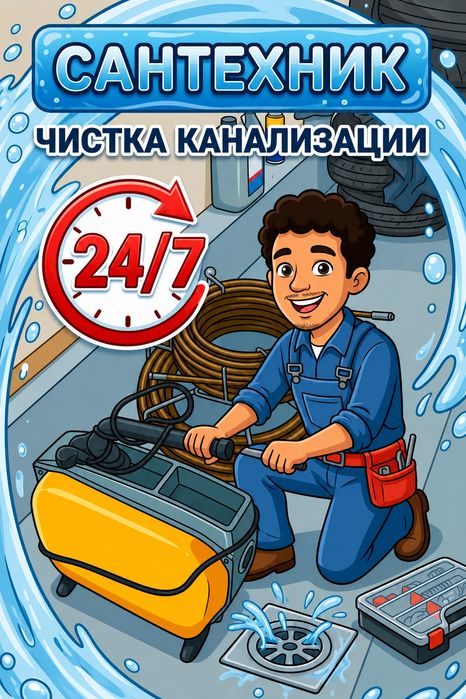 Сантехник чистка канализации город атырау