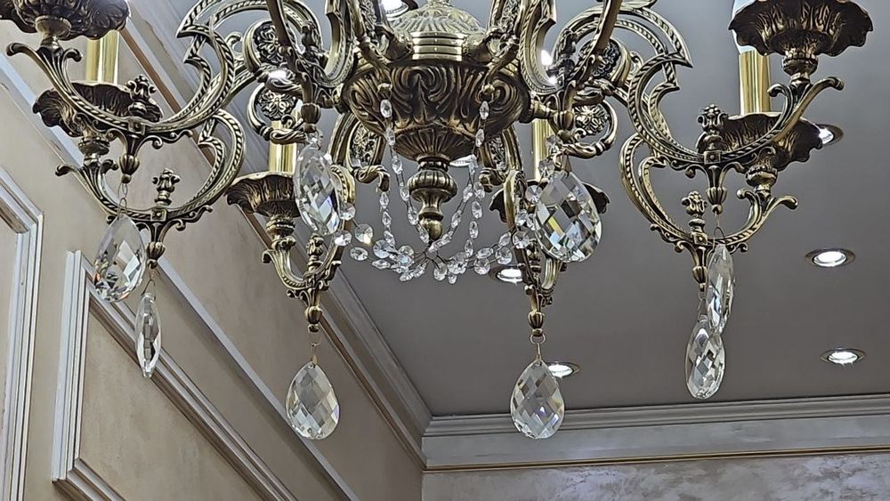 Роскошная люстра из цельной иранской латуни