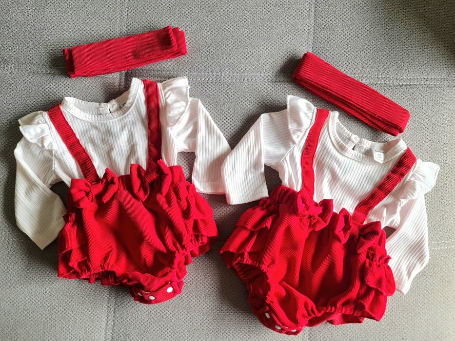 Бебешко боди с панделка и волани 2 броя