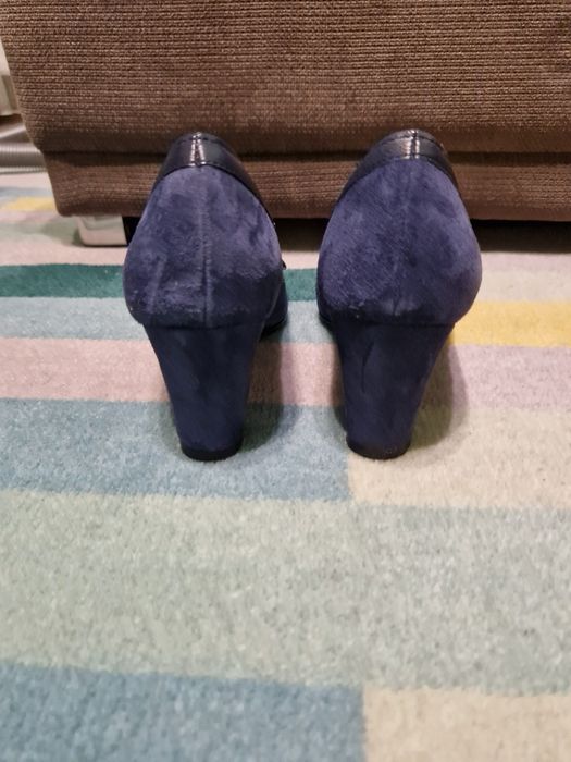 Pantofi dama, piele intoarsa, bleumarin, marime 37