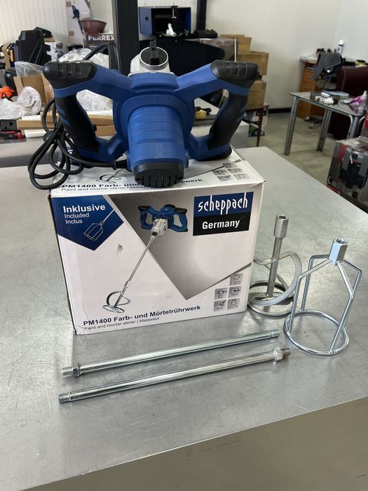 Миксер за строителни разтвори / Бъркалка Scheppach PM1400- чисто нов