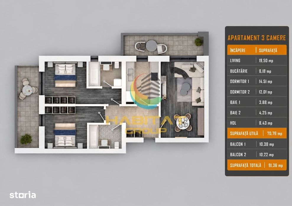 Apartament 3 camere - 13 min de metrou Nicolae Teclu