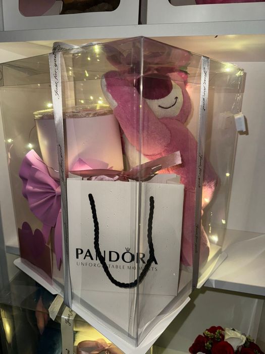 Подарочный бокс/мишка/цветы/кулон/подарок