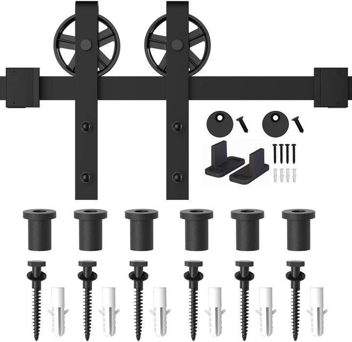 Kit ușă glisantă Oțel carbon, șină plată 230 cm, Livrare Gratuita