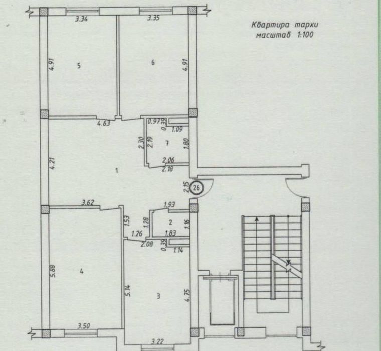 3в4/1/8 Паркентский,ор-р клиника Vita Alliance,КОРОБКА,кадастр,102 м2
