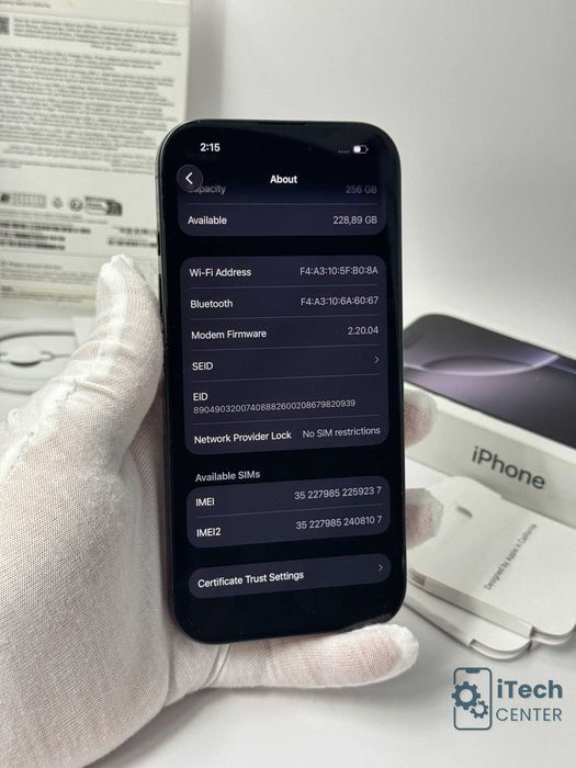 iPhone 16 Pro 256GB Black, 94% батерия, КАТО НОВ, 1г. ГАРАНЦИЯ!