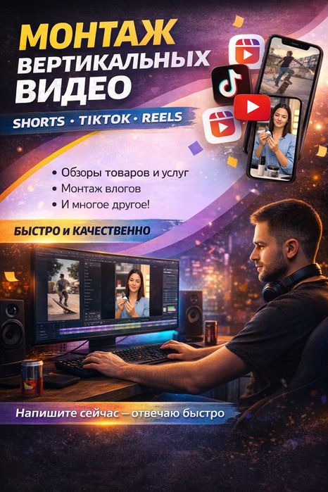 Видео монтаж (вертикальных видео)