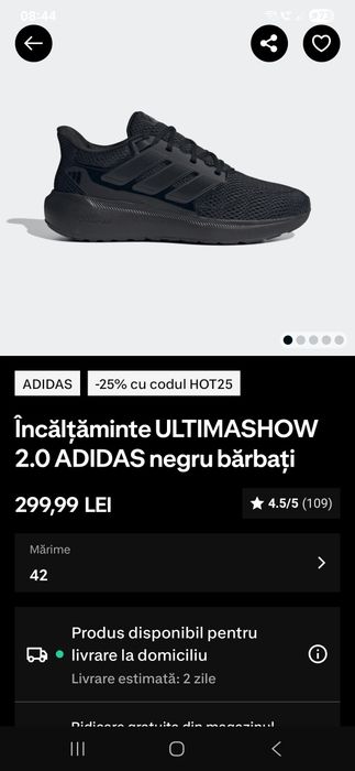 ADIDAS ULTIMASHOW 2.0 negru bărbati 42.Produs NOU!!