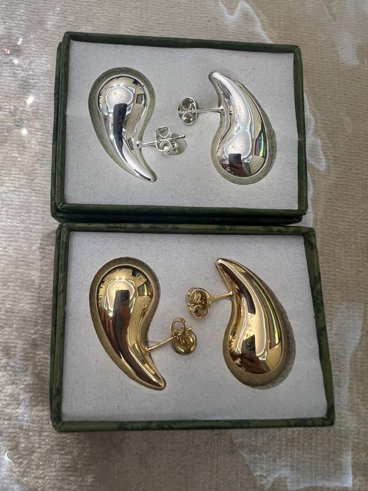 Серьги КАПЛИ Large Drop Earrings BOTTEGA VENETA 1:1 с оригиналом