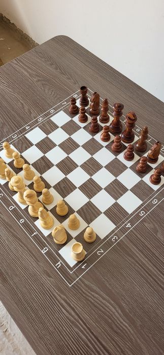 Шахматный стол с фигурами