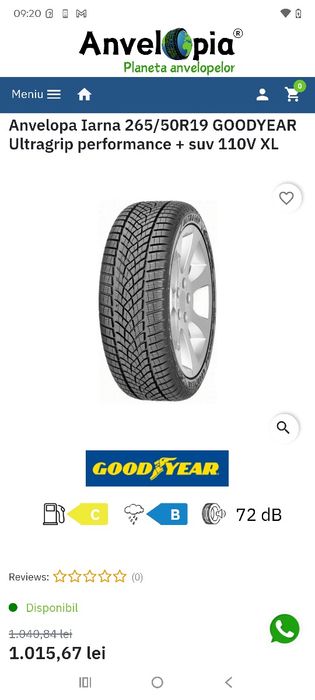 Anvelope Cauciucuri de iarna 265/50/19 Goodyear Ultragrip 265 50 r19