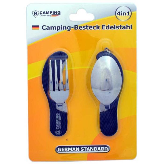 Туристическо джобно ножче с вилица и лъжица 4 в 1