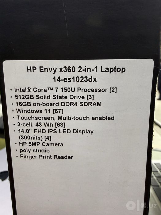HP Envy x360/Intel Core 7 150U/16/512