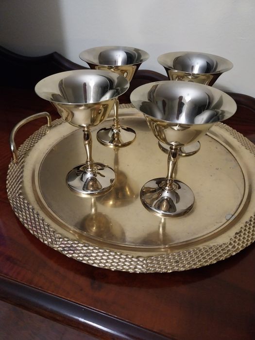 Италиански сервиз за шампанско с 24к златно покритие