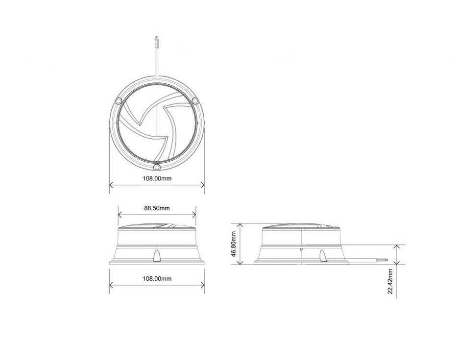 Сигнална лампа / маяк LED – Буркан ЛЕД 12 / 24V  SAE, ECE R65, EMC R10