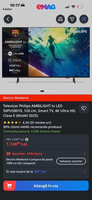 Philips - diagonala 126 cm