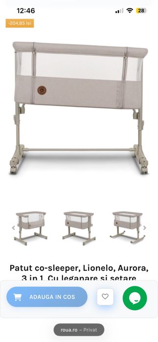 Patut co sleeper Lionelo beige