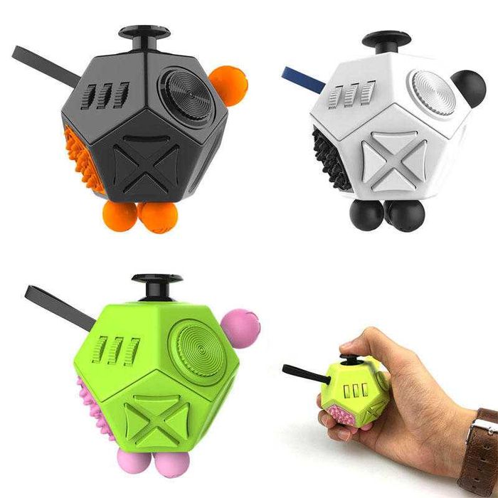 Fidget Cube 12 Sides  ABS + silikon antistress kub