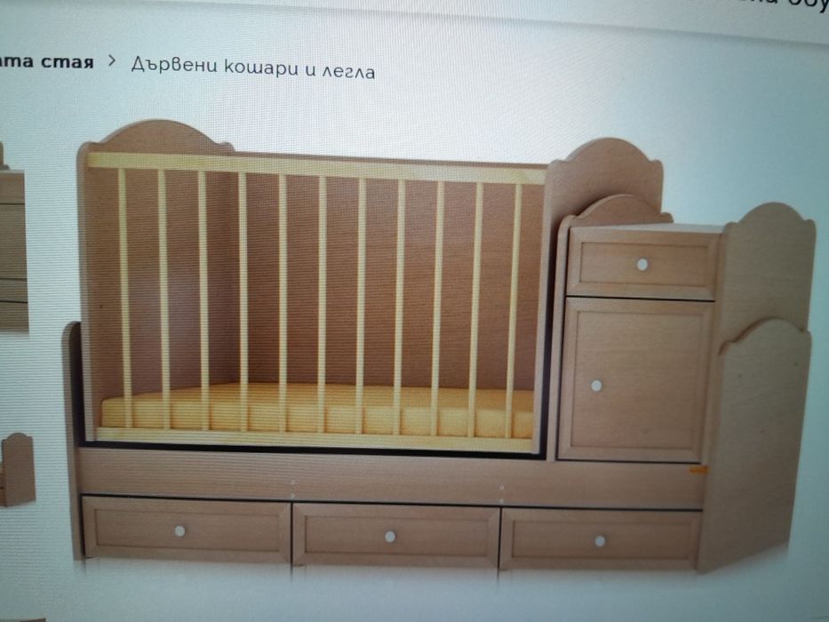 Детско легло-люлка трансформирано се