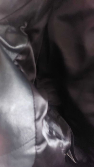 Яке от естествена кожа, черно, ватирано