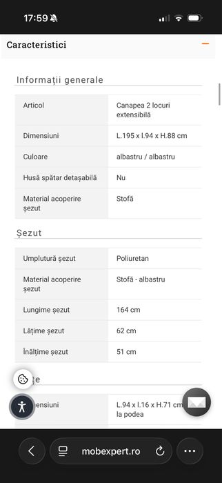 Canapea extensibila Mobexpert
