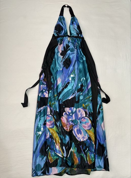 Женское яркое летнее платье с цветочным принтом, размер L