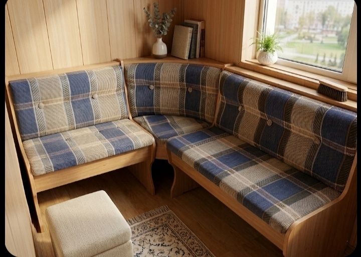 Мягкий угловой диван.