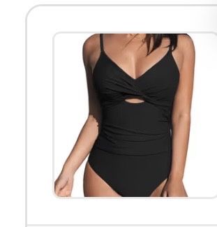 CUPSHE Costum de Baie Femei O Piesă Control Abdomen – Negru M