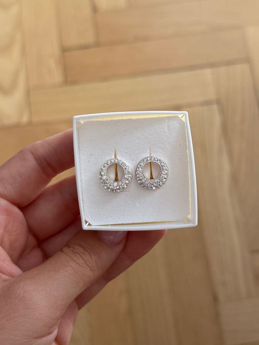 Сребърни обеци Palladium с кристали Swarovski