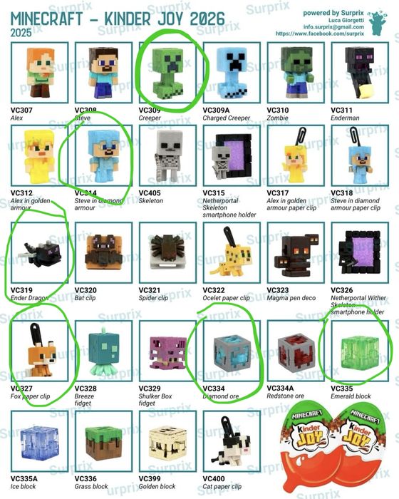 Kinder joy Minecraft фигурки