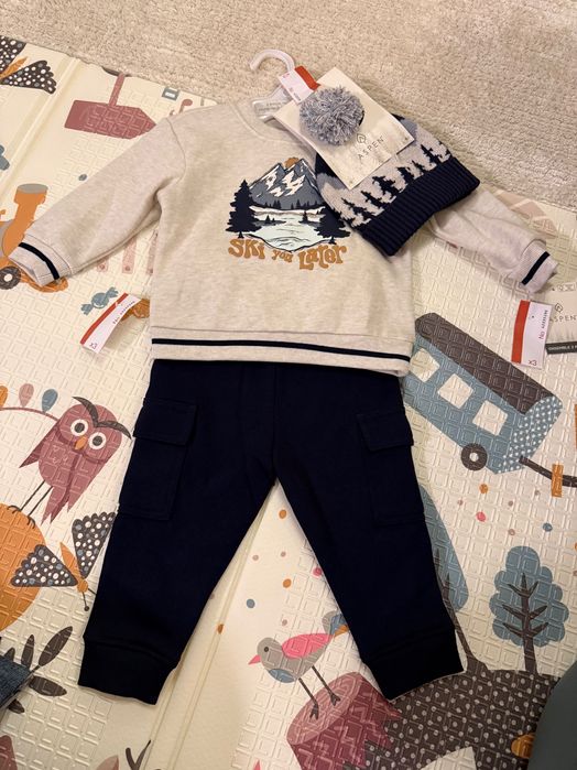 Бебешки комплект от Германия Aspen - блуза с панталон и шапка