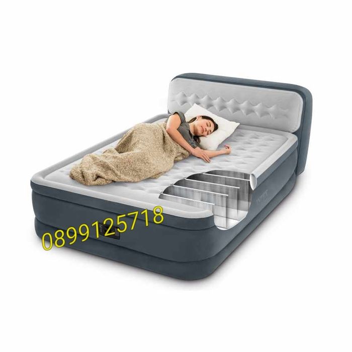 Надуваем матрак с облегалка Intex – за всекидневна употреба или гости