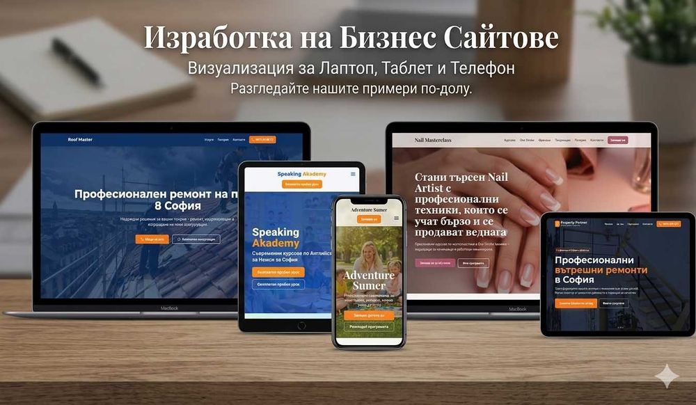 Професионален сайт за вашия бизнес - услуги. На най-добри цени