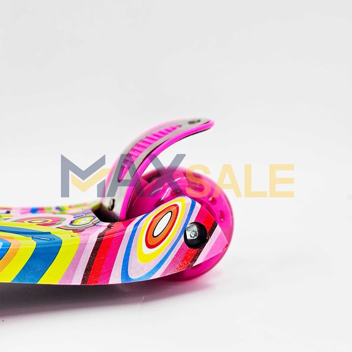 Детска тротинетка светещи колела Розова / многоцветно триколка колело