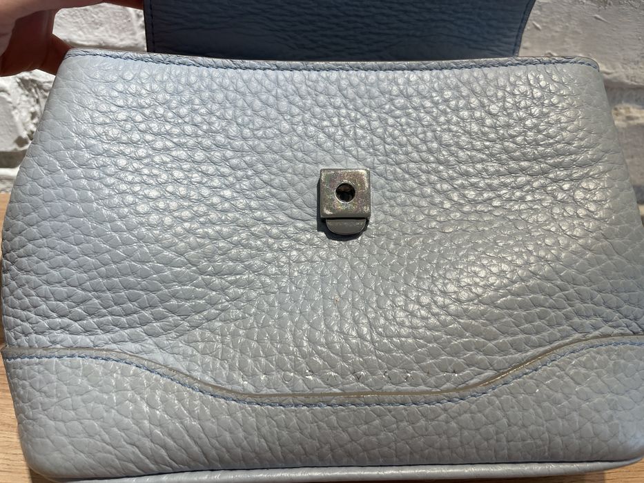 Geanta Laura Maxim Mina mini baby blue piele naturala