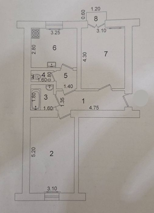 Продается 2х ком квартира, ориентир: Северный вокзал, 52м²