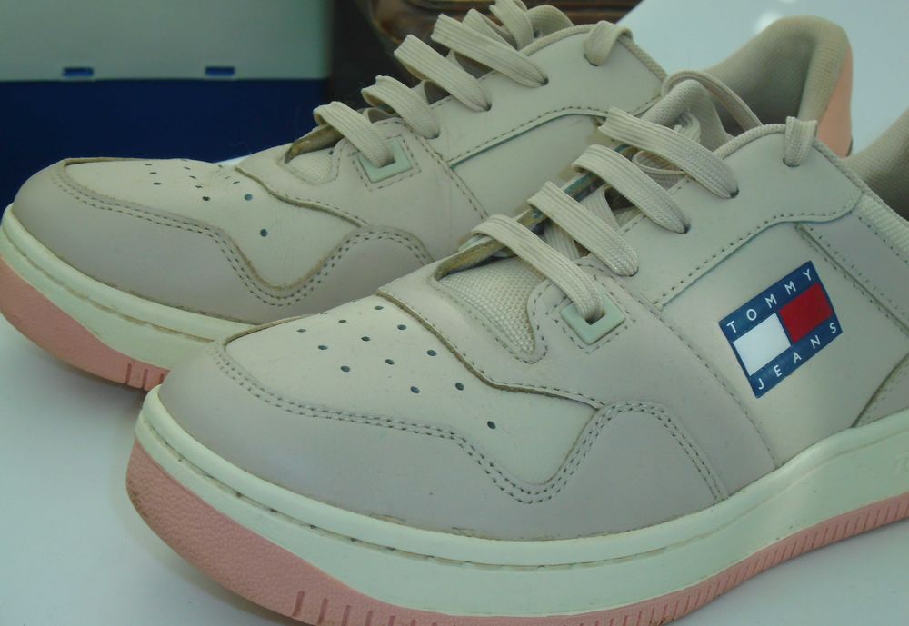 pantofi sport piele tommy hilfiger - nr.40, ca noi, culoare bej