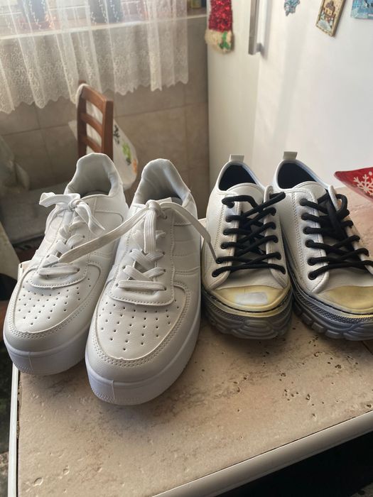 Маратонки кожени бели