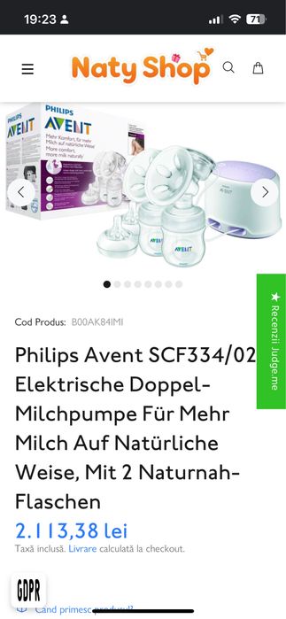 Pompa san electrica dubla Phillips Avent