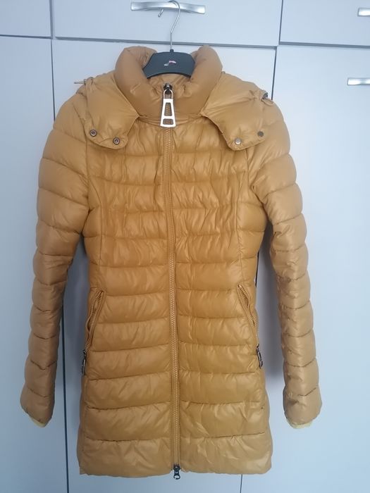 Дамско зимно яке, жълто /горчица, S